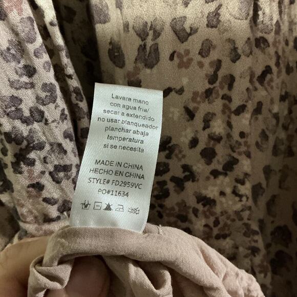 Fate Women’s Dress Medium Brown Animal Print Ruffled Medium - Picture 3 of 9